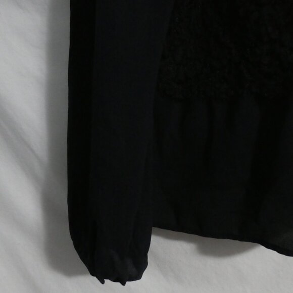 LOFT | large | Black Long Sleeve Blouse | Single Button Back Closure - Picture 12 of 14